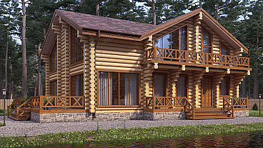 Строим дачный дом из оцилиндрованного бревна с мансардой