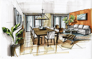Как нарисовать интерьер комнаты с мебелью поэтапно