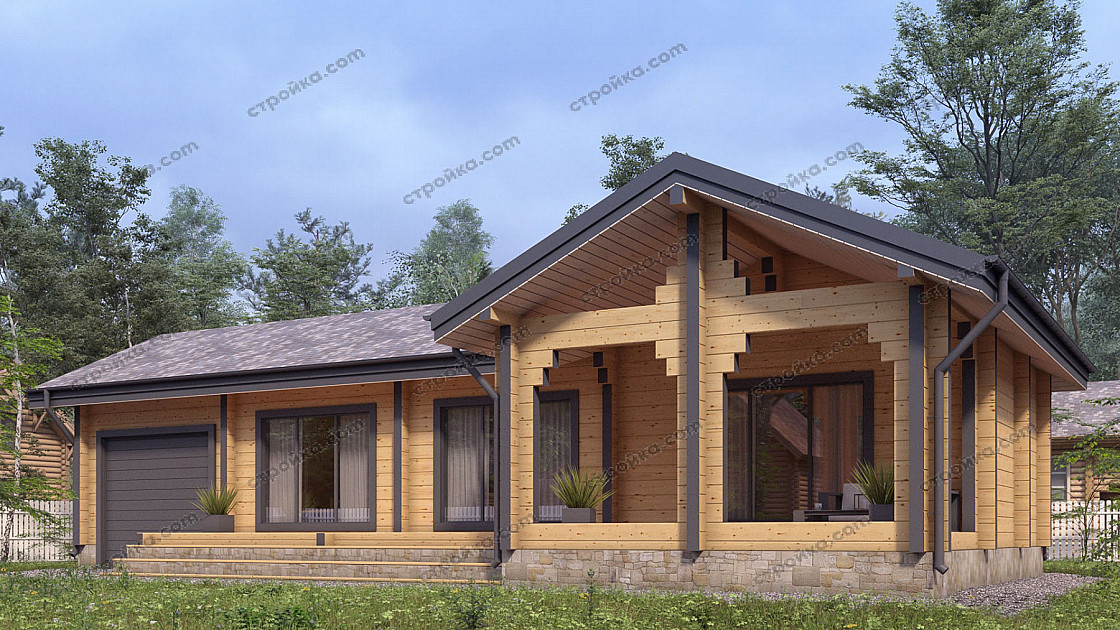 Баня из клееного бруса с террасой под ключ