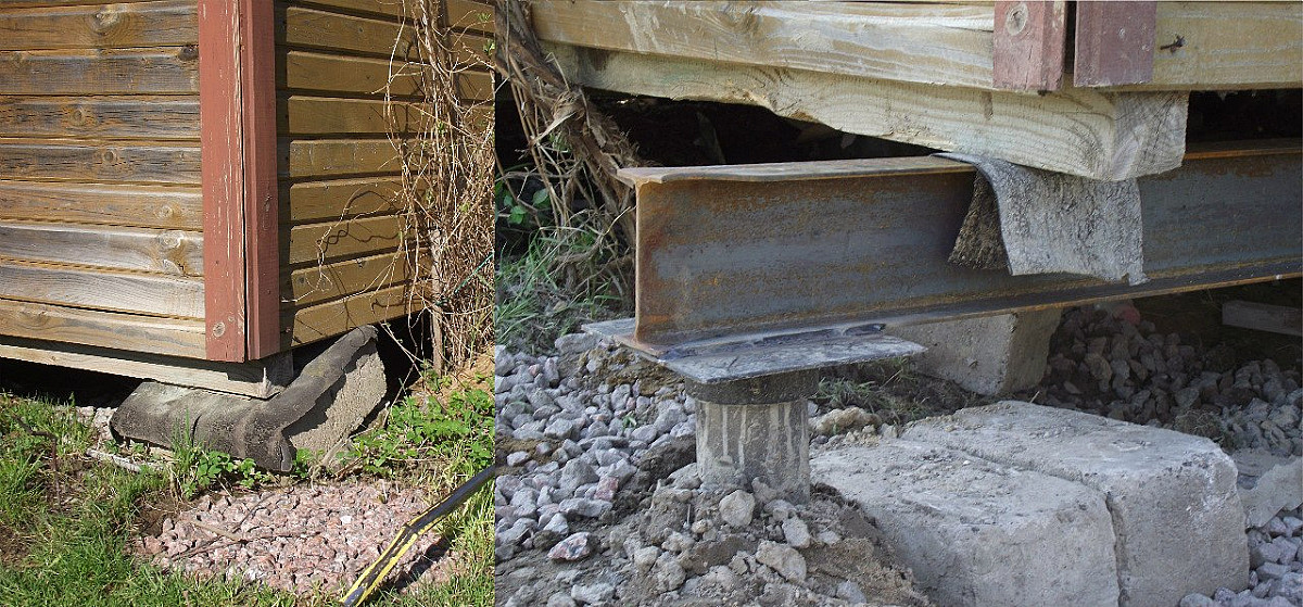 Ремонт столбчатого фундамента деревянного дома