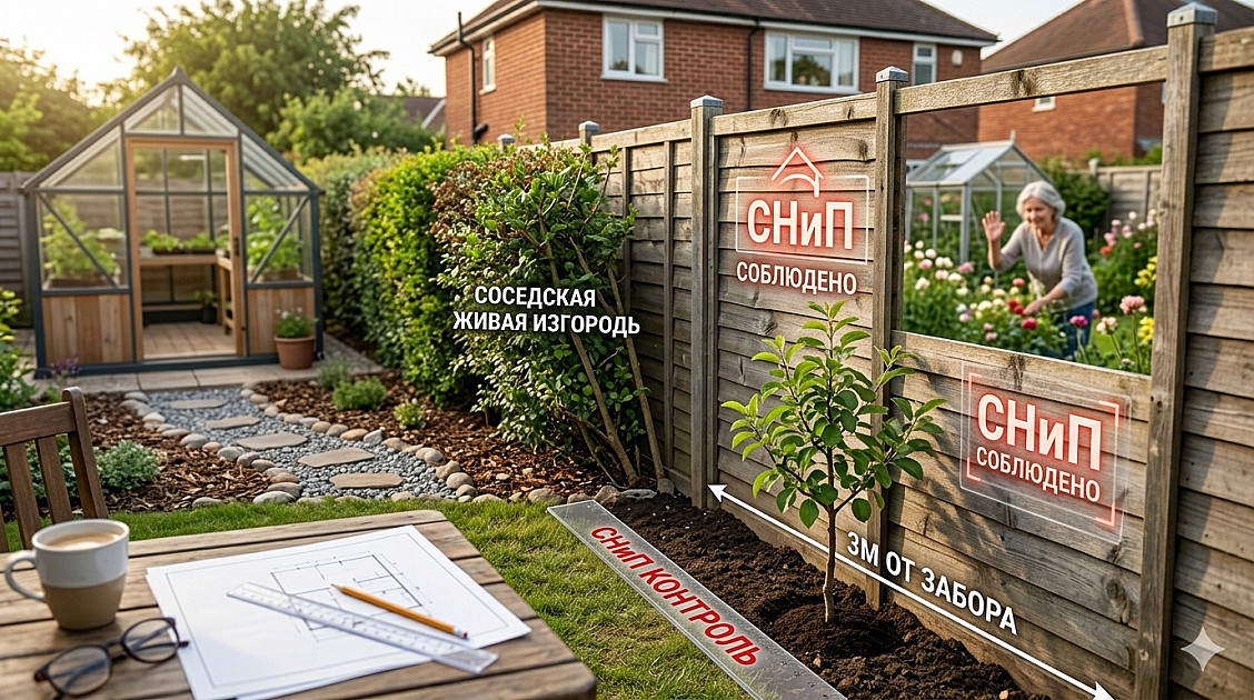 Расстояние от забора до построек и посадок: Честный СНиП-навигатор