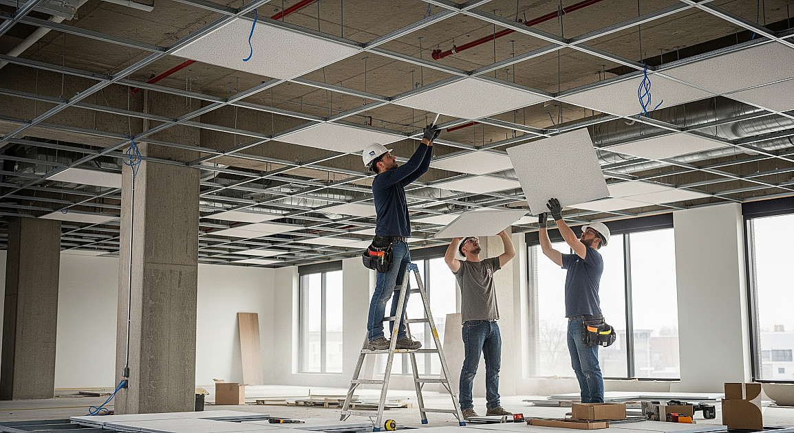 Продажа и монтаж подвесных потолков: обзор брендов Armstrong, Ecophon, Nomiphon и Rockfon
