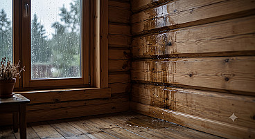 Текут стены из бруса в дождь? Ищем выход.